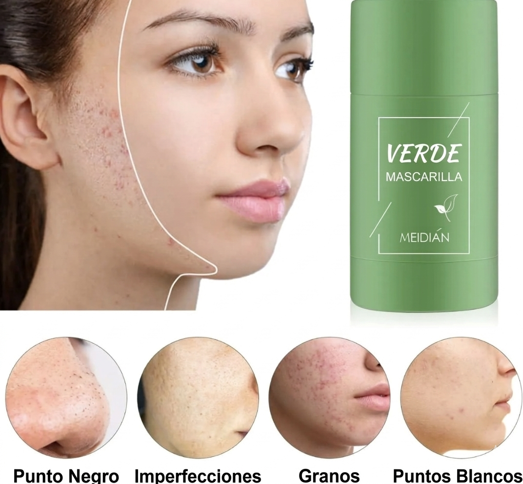Stick Detox Facial 3 Unidades Tratamiento para Acné y Puntos Negros con Extractos de Té Verde y Berenjena