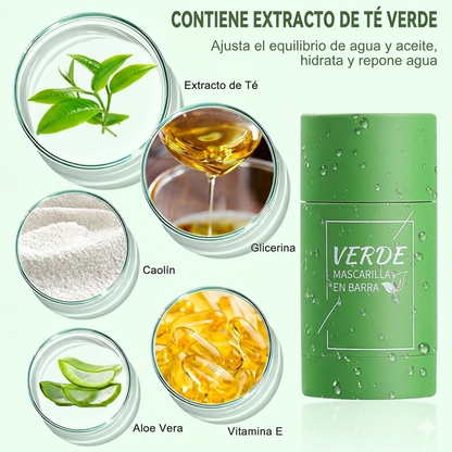 Stick Detox Facial 3 Unidades Tratamiento para Acné y Puntos Negros con Extractos de Té Verde y Berenjena