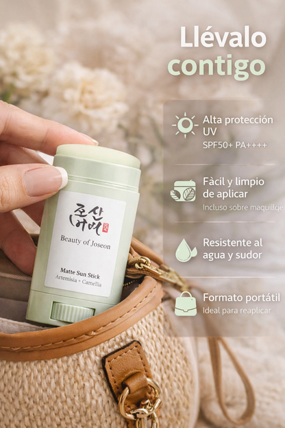 Beauty of Joseon Barra protector solar SPF 50+ PA++++ / Con Artemisia y Camelia Acabado Mate
