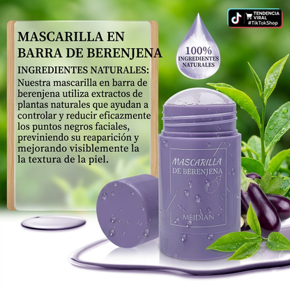 Stick Detox Facial Tratamiento para Acné y Puntos Negros con Extractos de berenjena