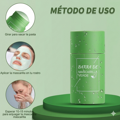 Stick Detox Facial 3 Unidades Tratamiento para Acné y Puntos Negros con Extractos de Té Verde y Berenjena