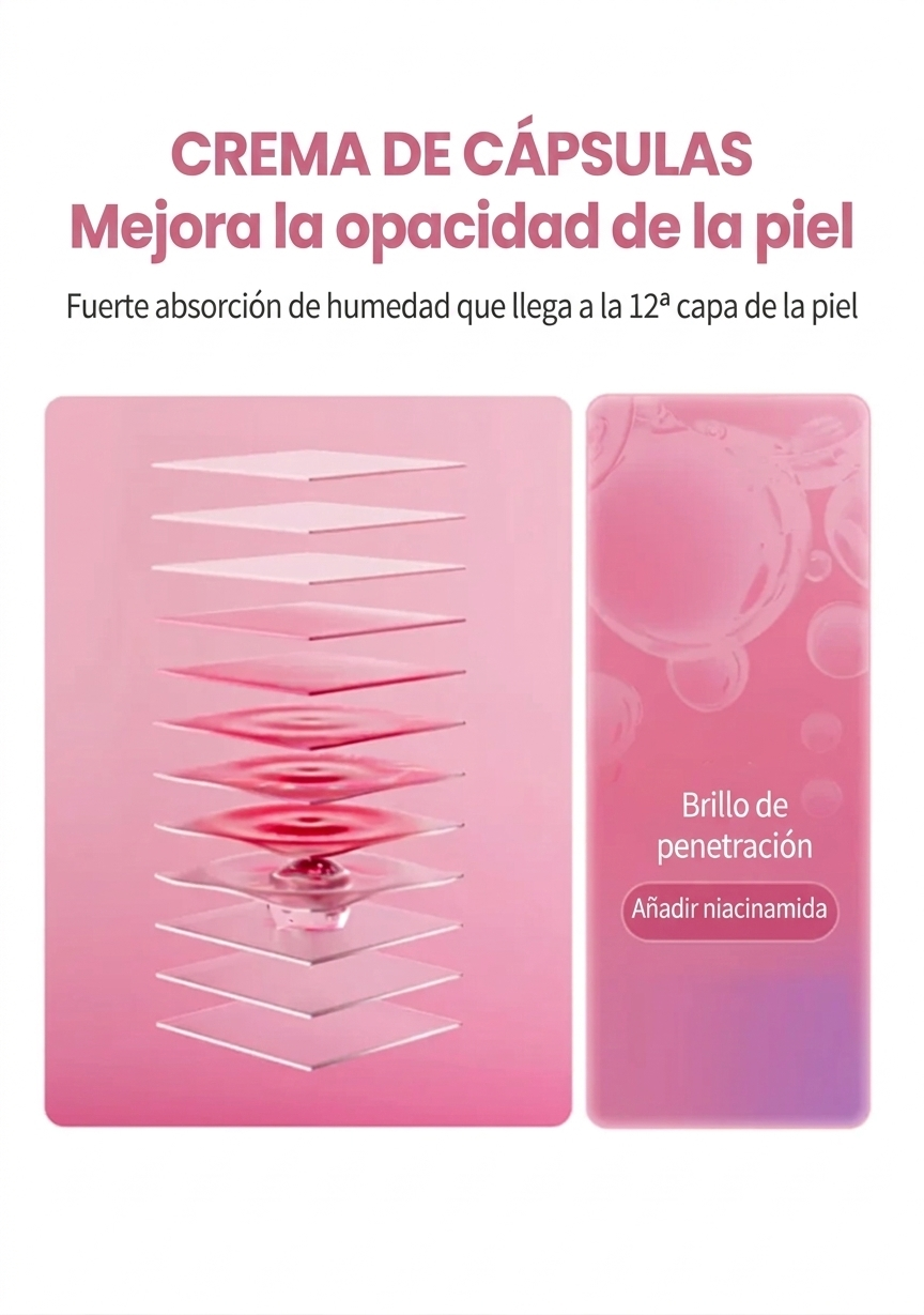 KOEC PDRN  Crema de Colágeno Rosa de 50g, Antiarrugas, Hidratante, Iluminadora, Aumenta la Elasticidad, 5% Niacinamida, Colágeno Hidrolizado