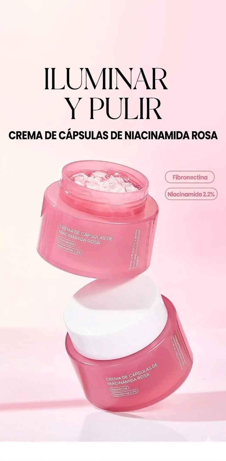 KOEC PDRN  Crema de Colágeno Rosa de 50g, Antiarrugas, Hidratante, Iluminadora, Aumenta la Elasticidad, 5% Niacinamida, Colágeno Hidrolizado