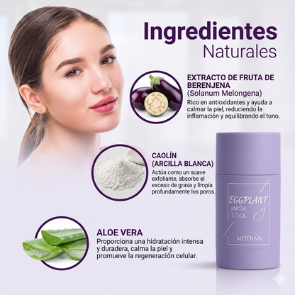 Stick Detox Facial Tratamiento para Acné y Puntos Negros con Extractos de berenjena