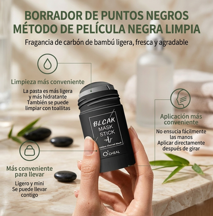 Stick Detox Facial Tratamiento para Acné y Puntos Negros con Carbón de bambú