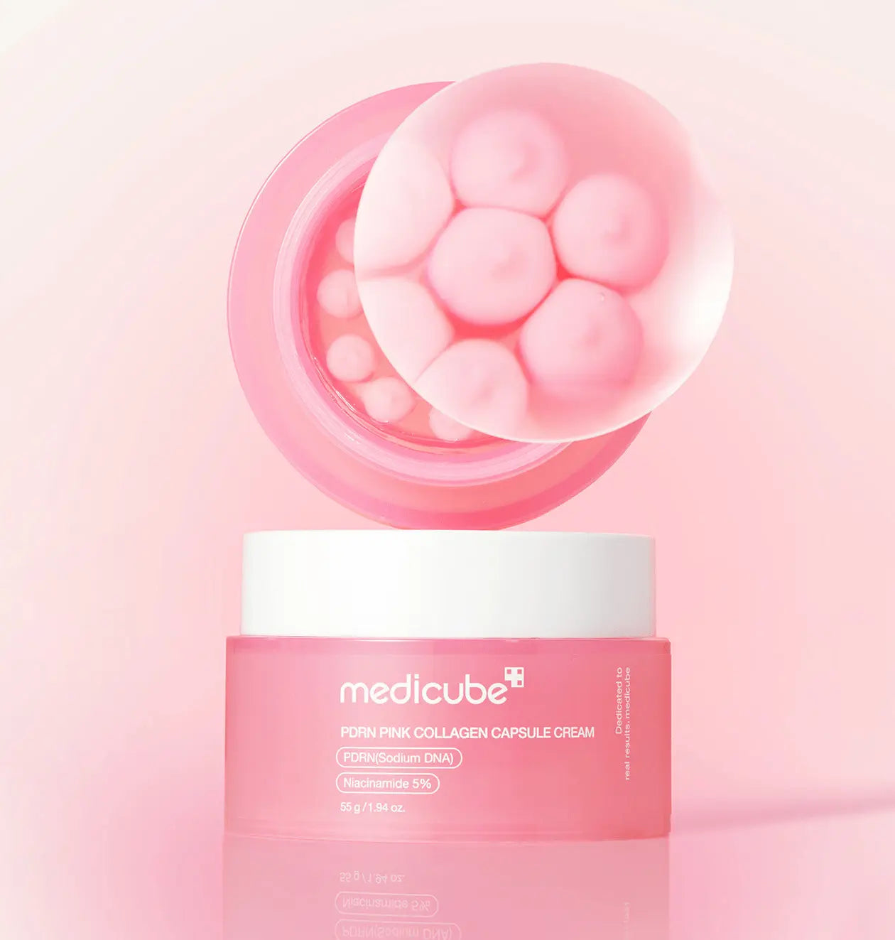 KOEC PDRN  Crema de Colágeno Rosa de 50g, Antiarrugas, Hidratante, Iluminadora, Aumenta la Elasticidad, 5% Niacinamida, Colágeno Hidrolizado
