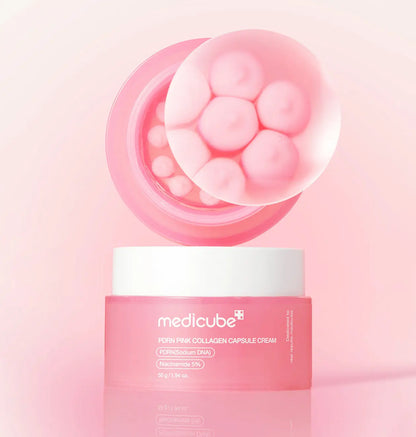 KOEC PDRN  Crema de Colágeno Rosa de 50g, Antiarrugas, Hidratante, Iluminadora, Aumenta la Elasticidad, 5% Niacinamida, Colágeno Hidrolizado