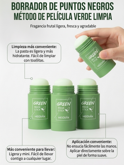 Stick Detox Facial 3 Unidades Tratamiento para Acné y Puntos Negros con Extractos de Té Verde y Berenjena