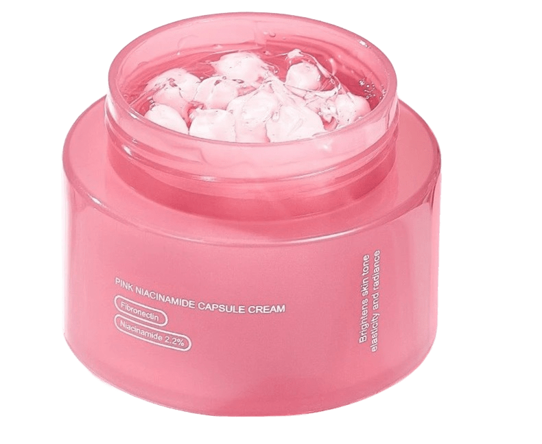 KOEC PDRN  Crema de Colágeno Rosa de 50g, Antiarrugas, Hidratante, Iluminadora, Aumenta la Elasticidad, 5% Niacinamida, Colágeno Hidrolizado